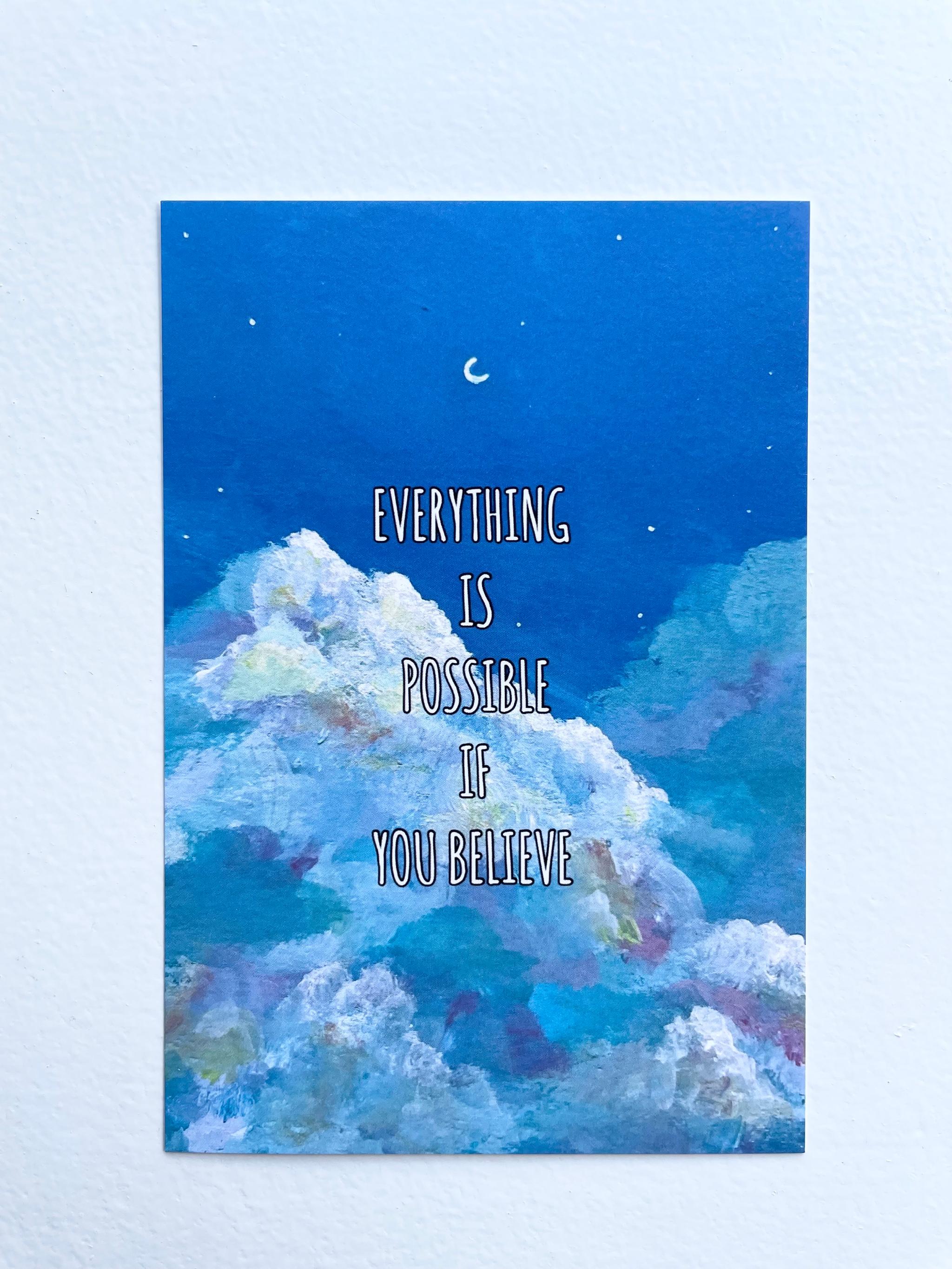 Everything is possible if you believe, ポストカード、空の絵、ブルーの景色 | 5枚目