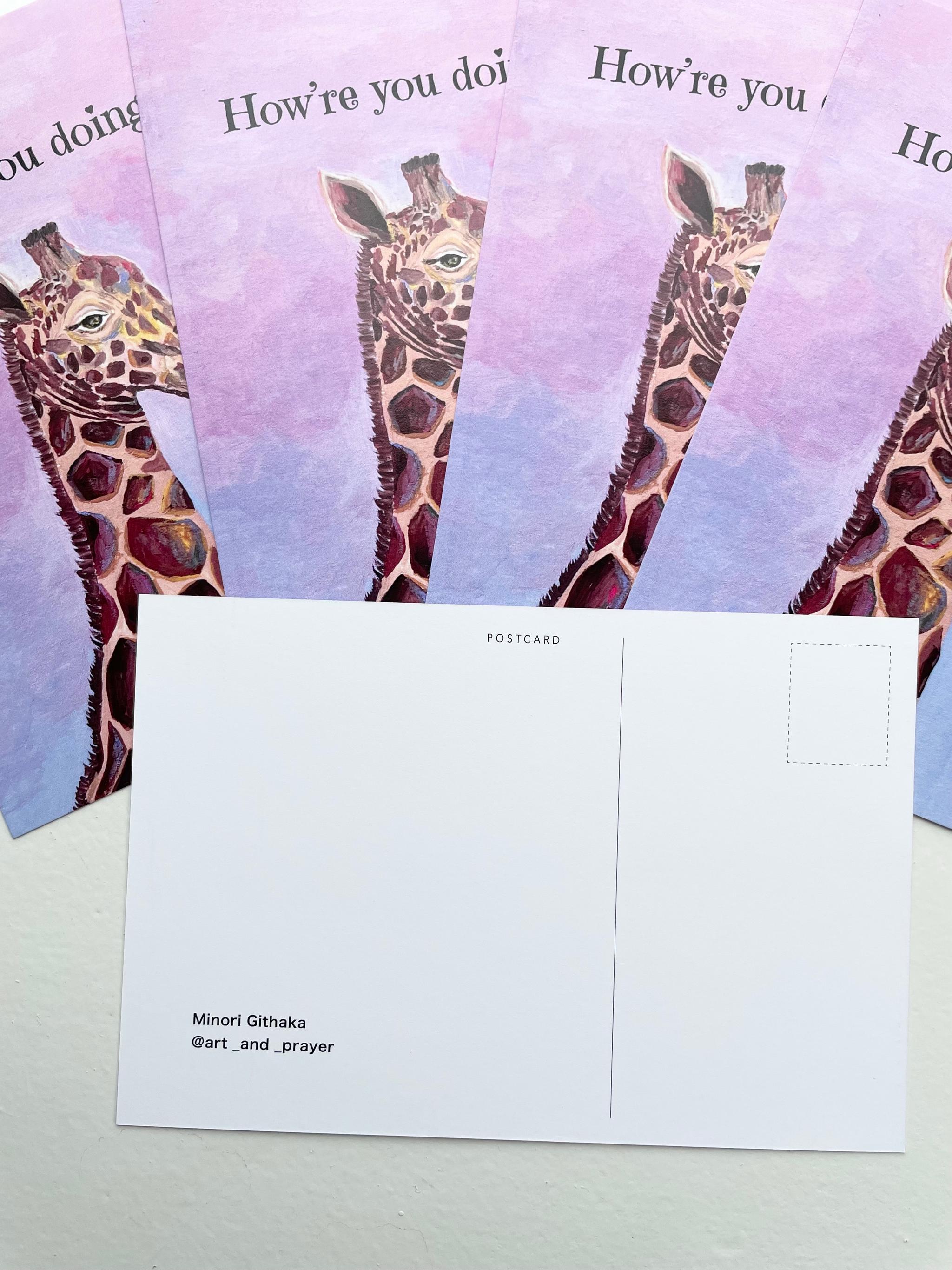 キリンのポストカード、How’re you doing?、キリンのアート、キリン、きりん、ケニアのアート | 3枚目