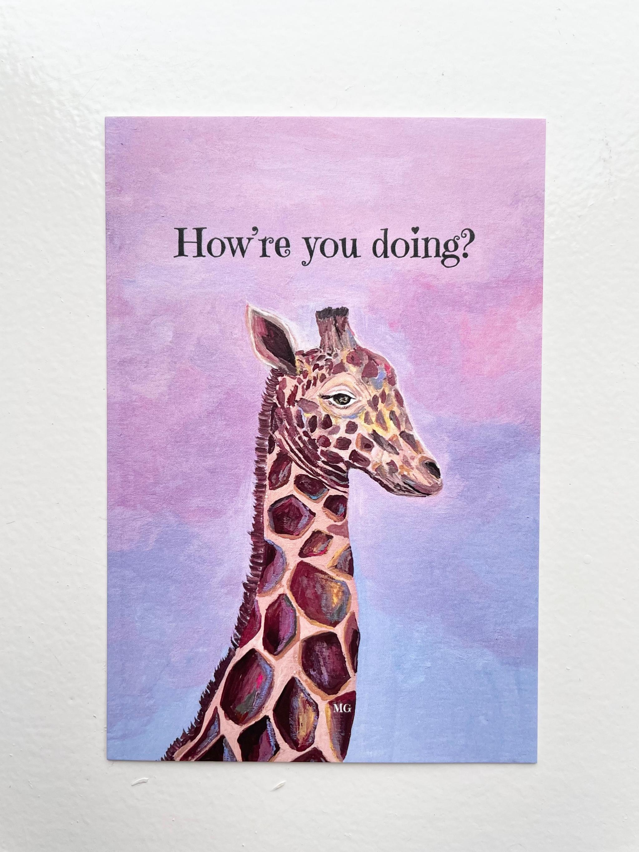 キリンのポストカード、How’re you doing?、キリンのアート、キリン、きりん、ケニアのアート | 4枚目