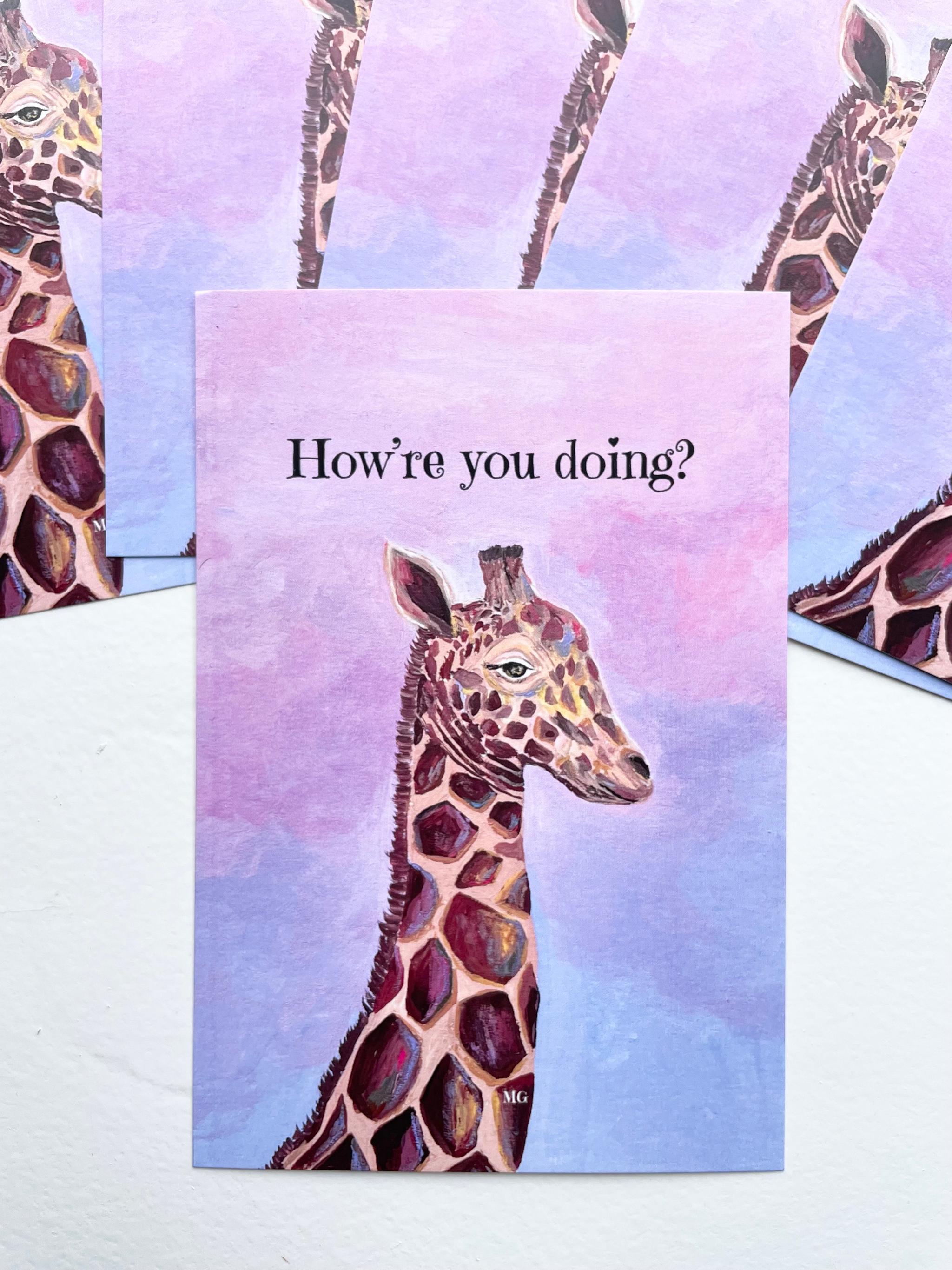 キリンのポストカード、How’re you doing?、キリンのアート、キリン、きりん、ケニアのアート | 5枚目