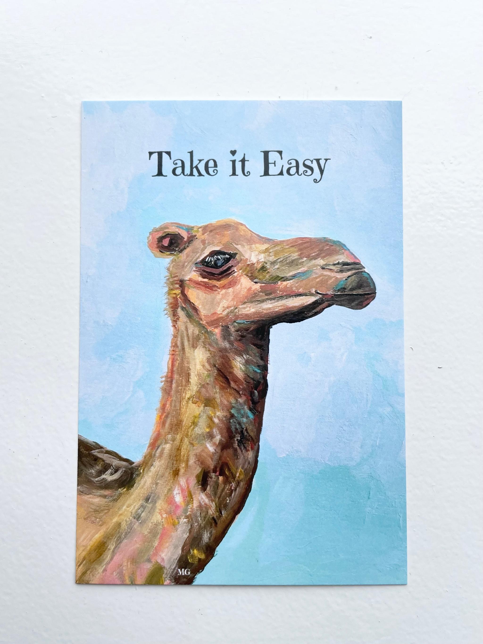 ラクダのポストカード、Take it Easy 、ラクダのアート、らくだ、ラクダ、ケニアのアート | 2枚目