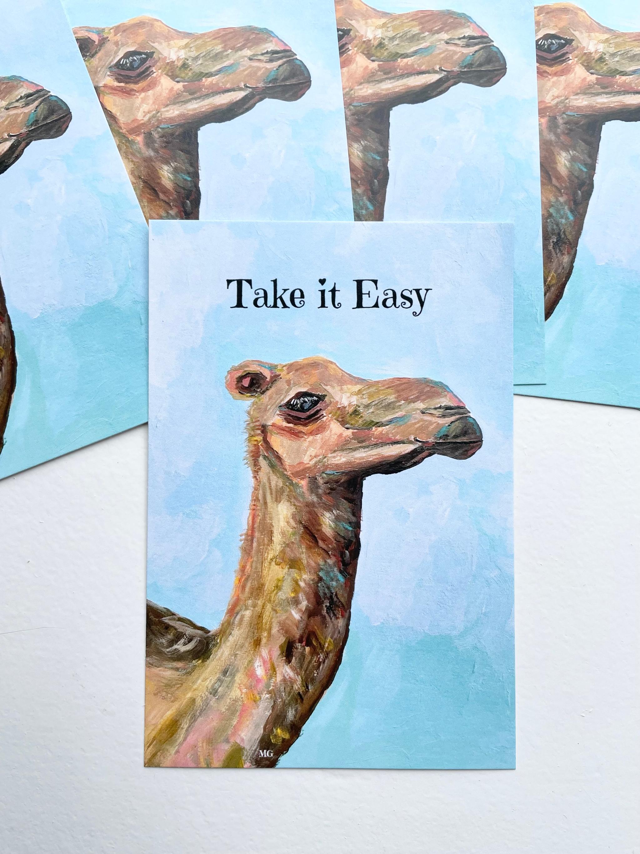 ラクダのポストカード、Take it Easy 、ラクダのアート、らくだ、ラクダ、ケニアのアート | 3枚目
