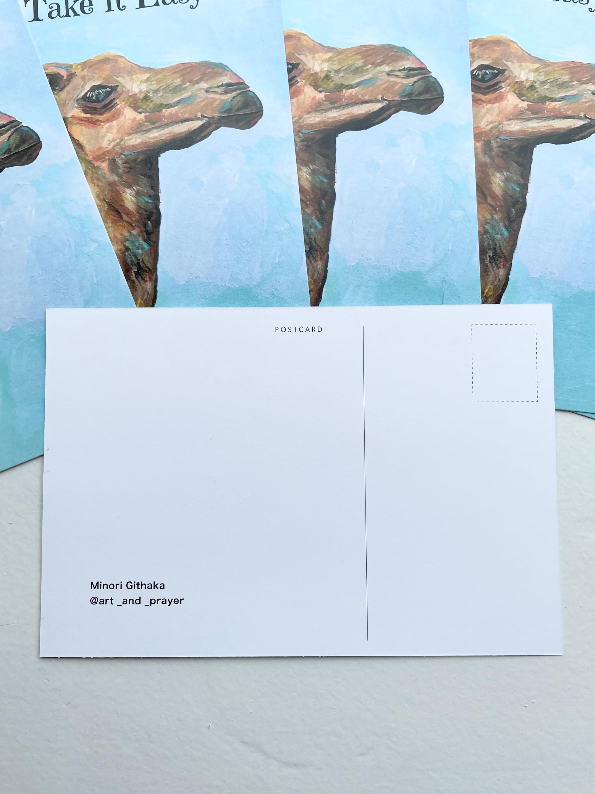 ラクダのポストカード、Take it Easy 、ラクダのアート、らくだ、ラクダ、ケニアのアート | 4枚目