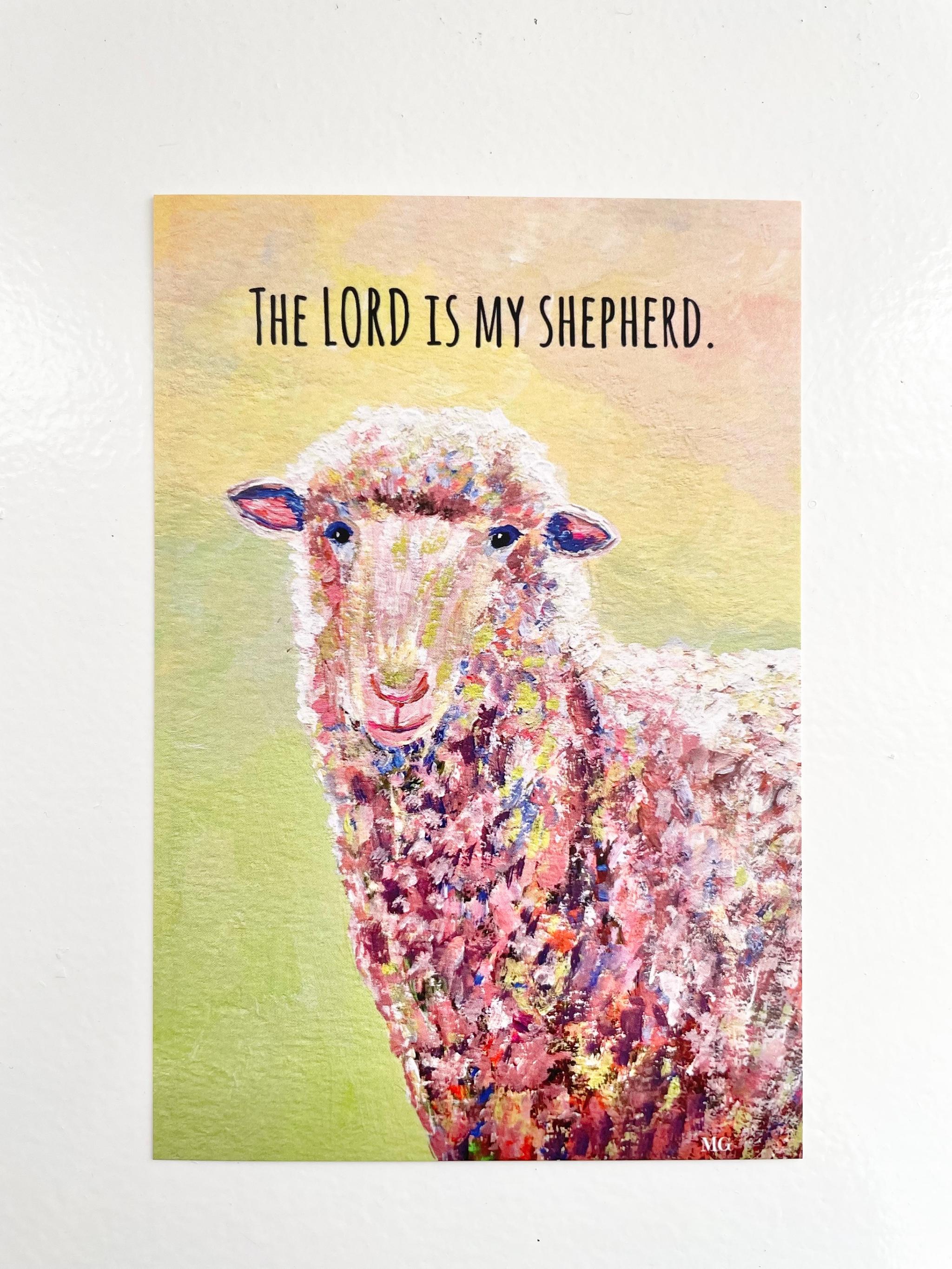 ヒツジのポストカード、The Lord is my shepherd. 、ひつじのアート、ひつじ、ヒツジ、ケニアのアート | 2枚目