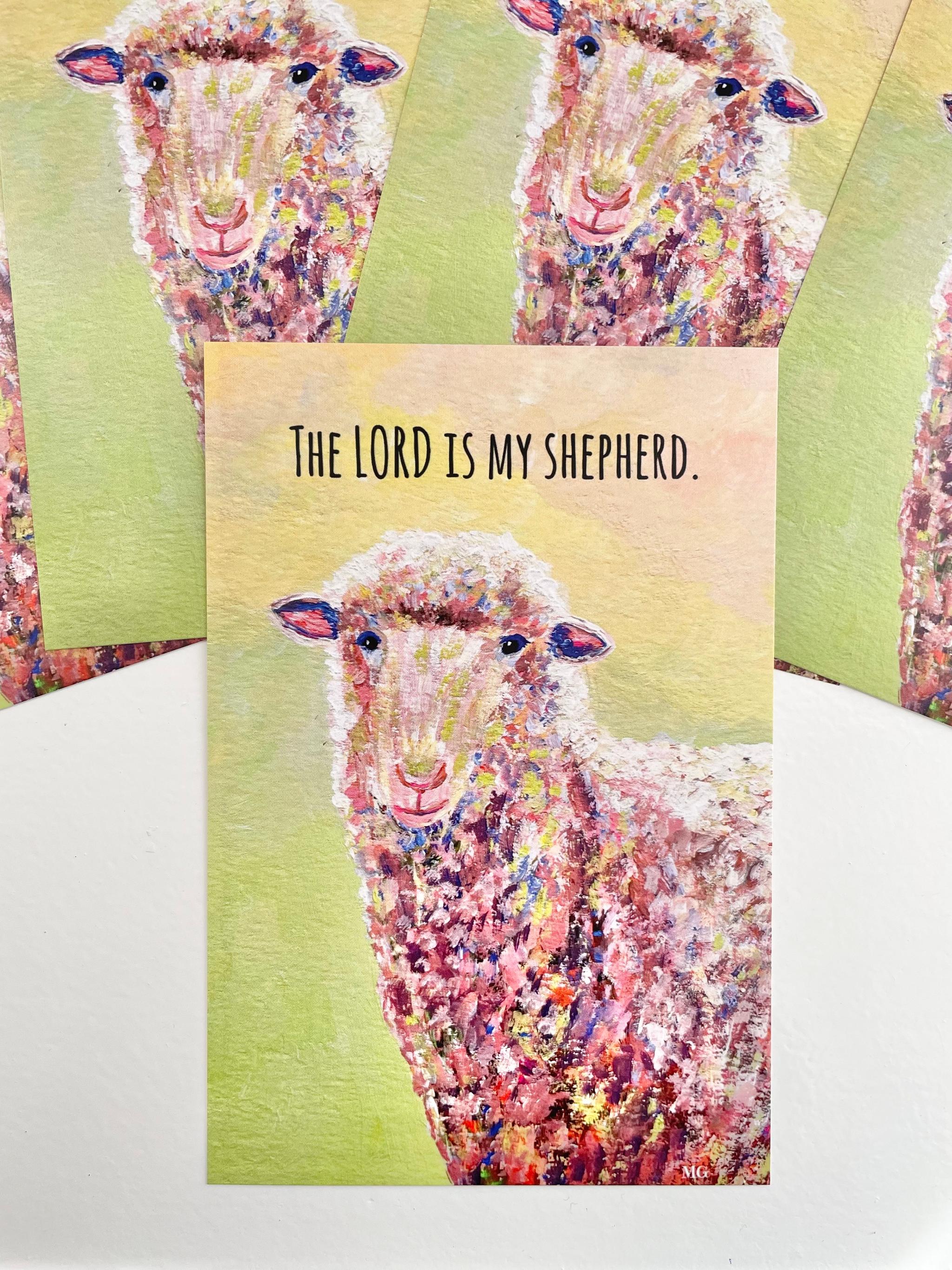 ヒツジのポストカード、The Lord is my shepherd. 、ひつじのアート、ひつじ、ヒツジ、ケニアのアート | 3枚目