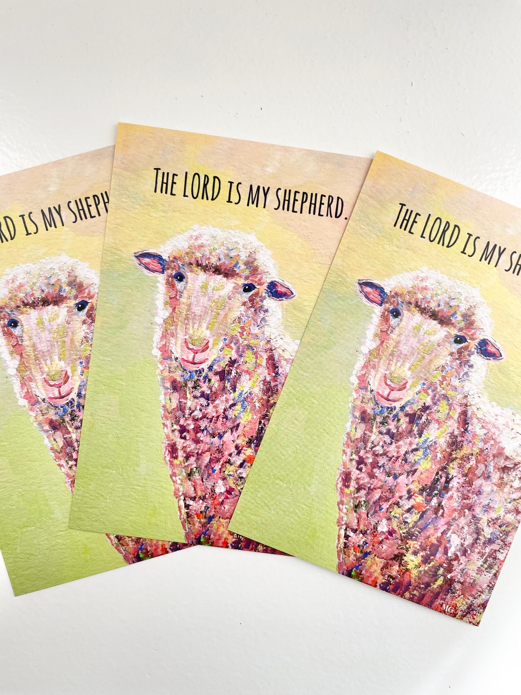 ヒツジのポストカード、The Lord is my shepherd. 、ひつじのアート、ひつじ、ヒツジ、ケニアのアート | 5枚目