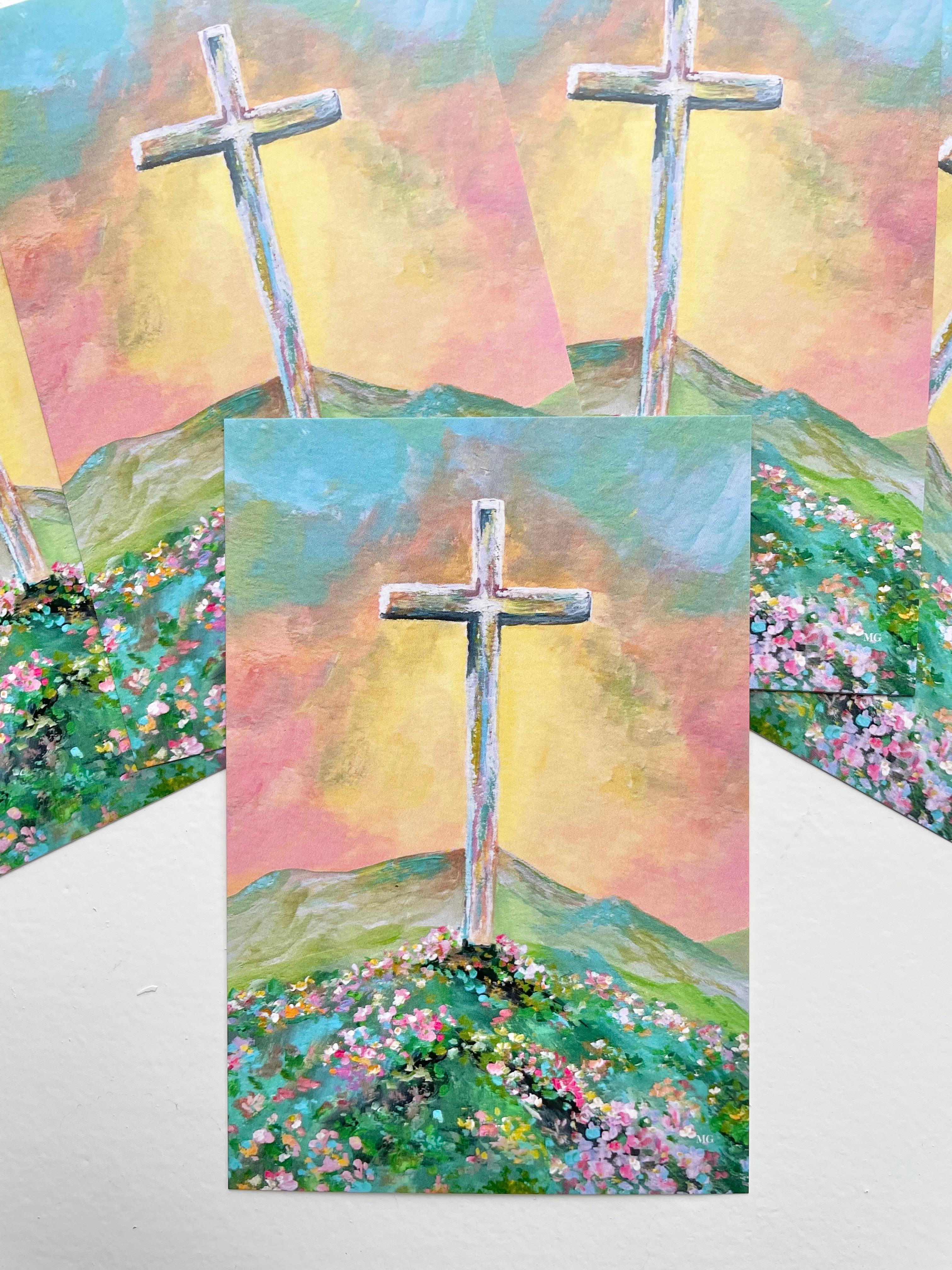 He is risen, 十字架，クリスチャンポスターカード，イースターポストカード1枚目の画像