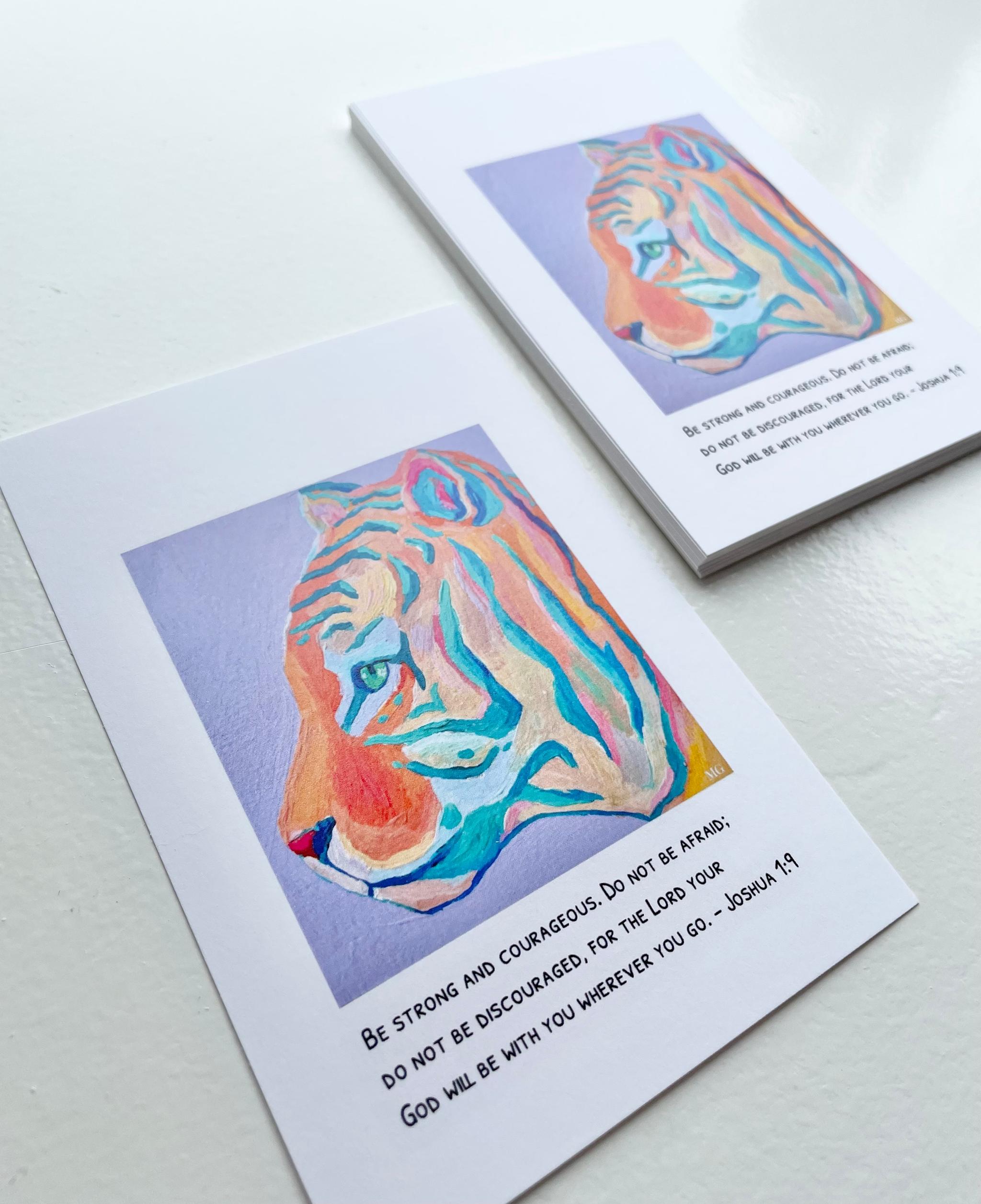 Joshua 1:9, postcard, tiger、ポストカード、聖書箇所 | 4枚目