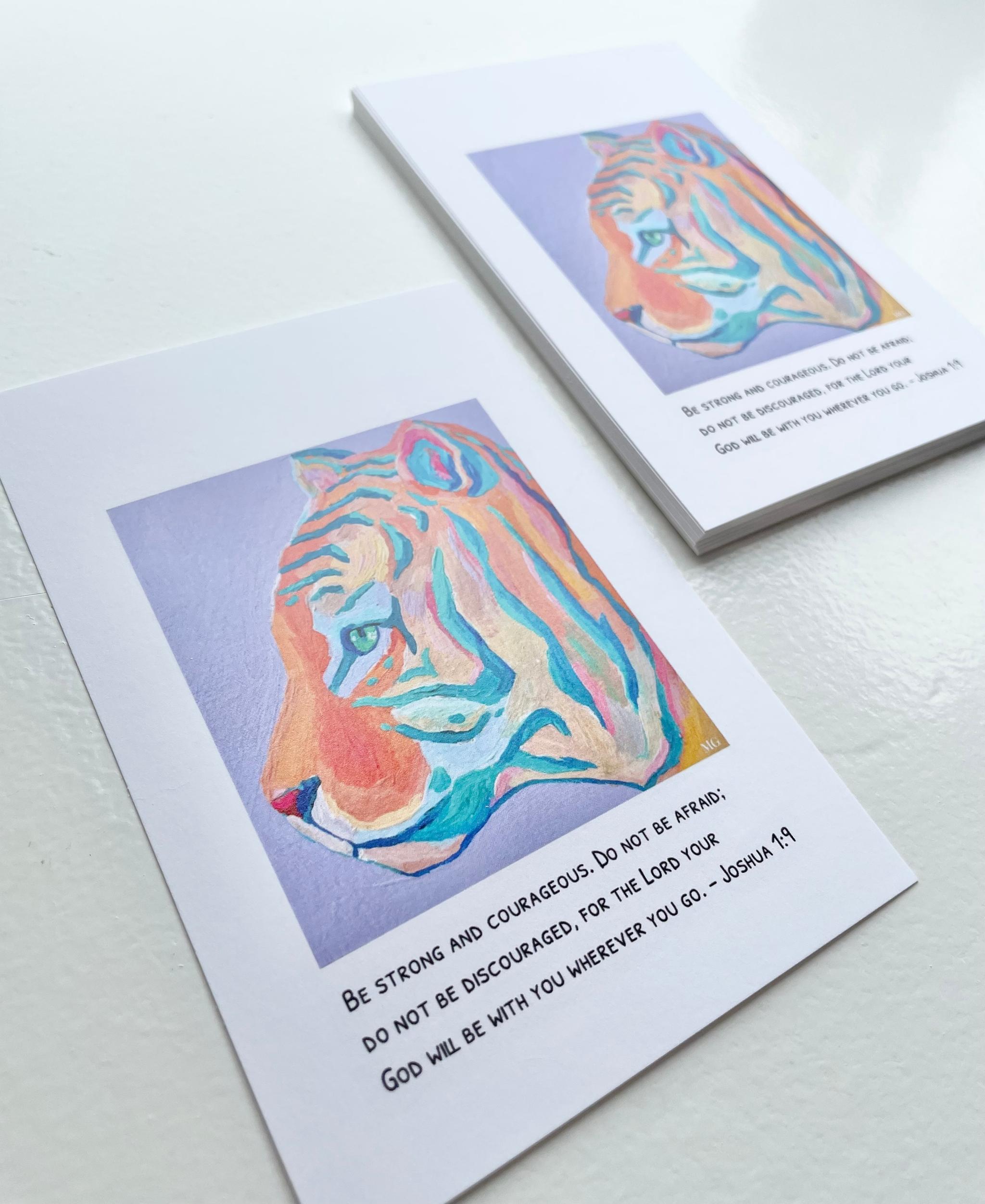 Joshua 1:9, postcard, tiger、ポストカード、聖書箇所 | 5枚目