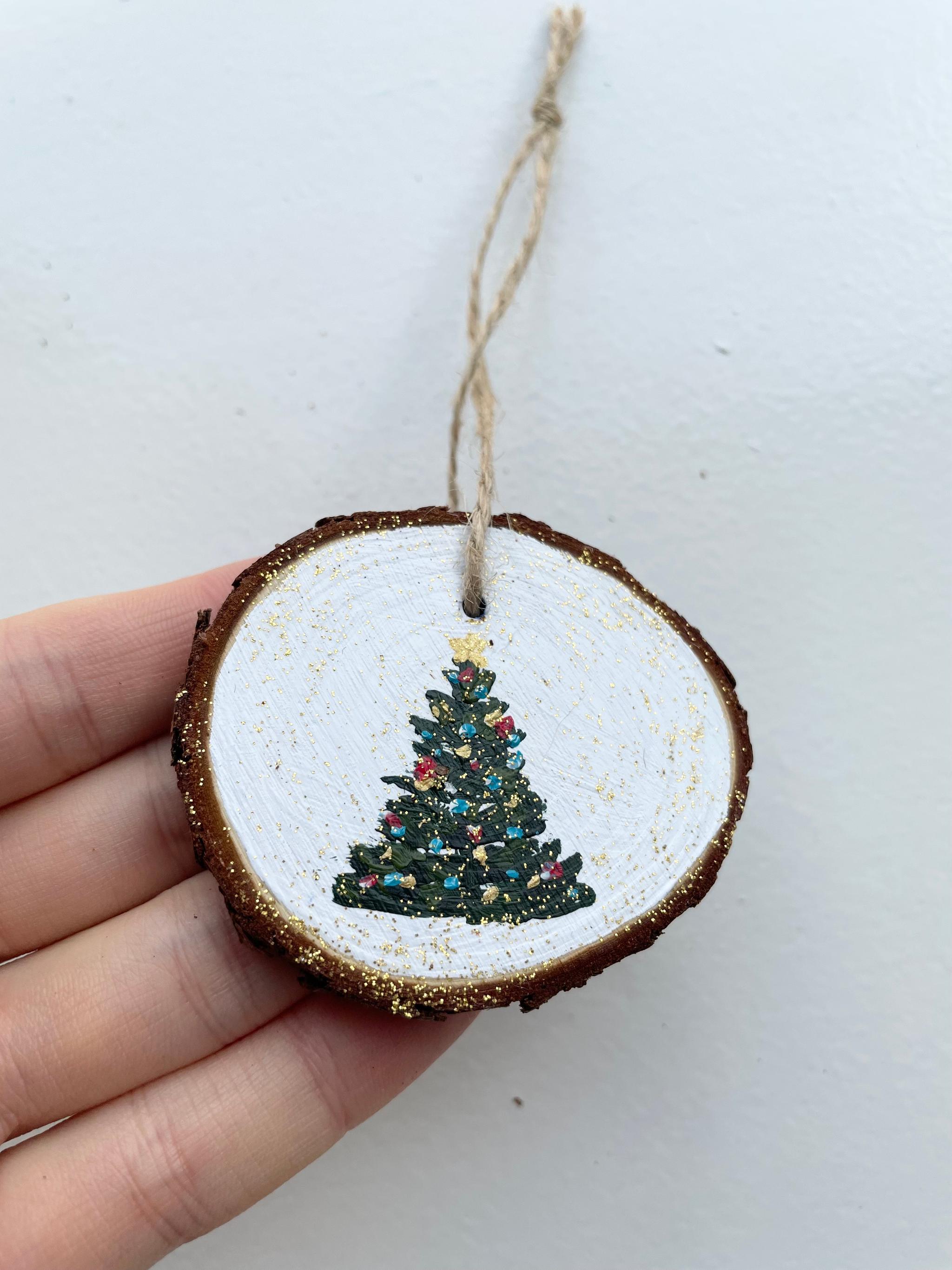 手描きの木製オーナメント、クリスマスオーナメント、クリスマスデコレーション、雪だるま、クリスマスツリー | 3枚目