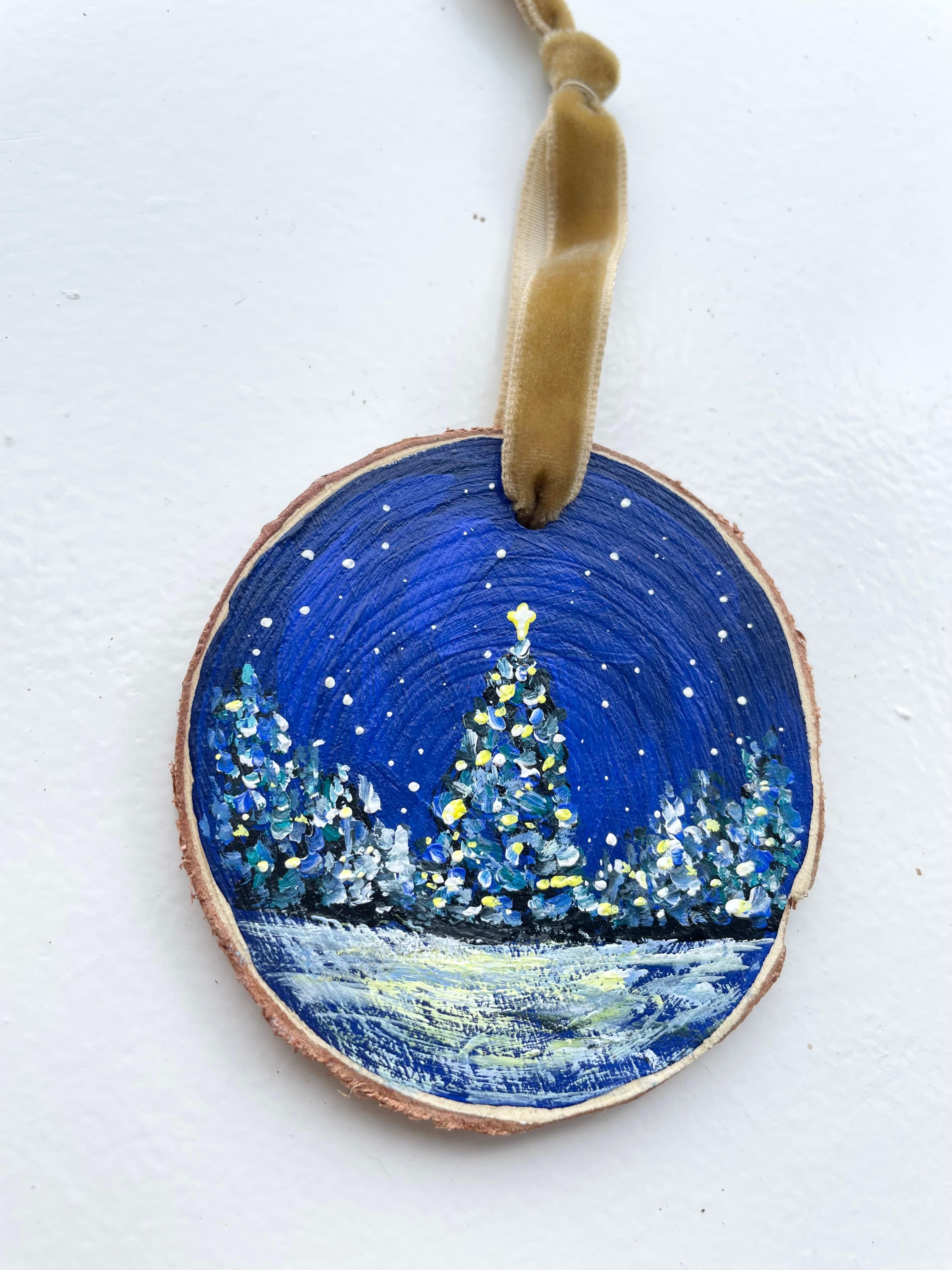 手描きの木製オーナメント、クリスマスオーナメント、クリスマスデコレーション、クリスマスツリー