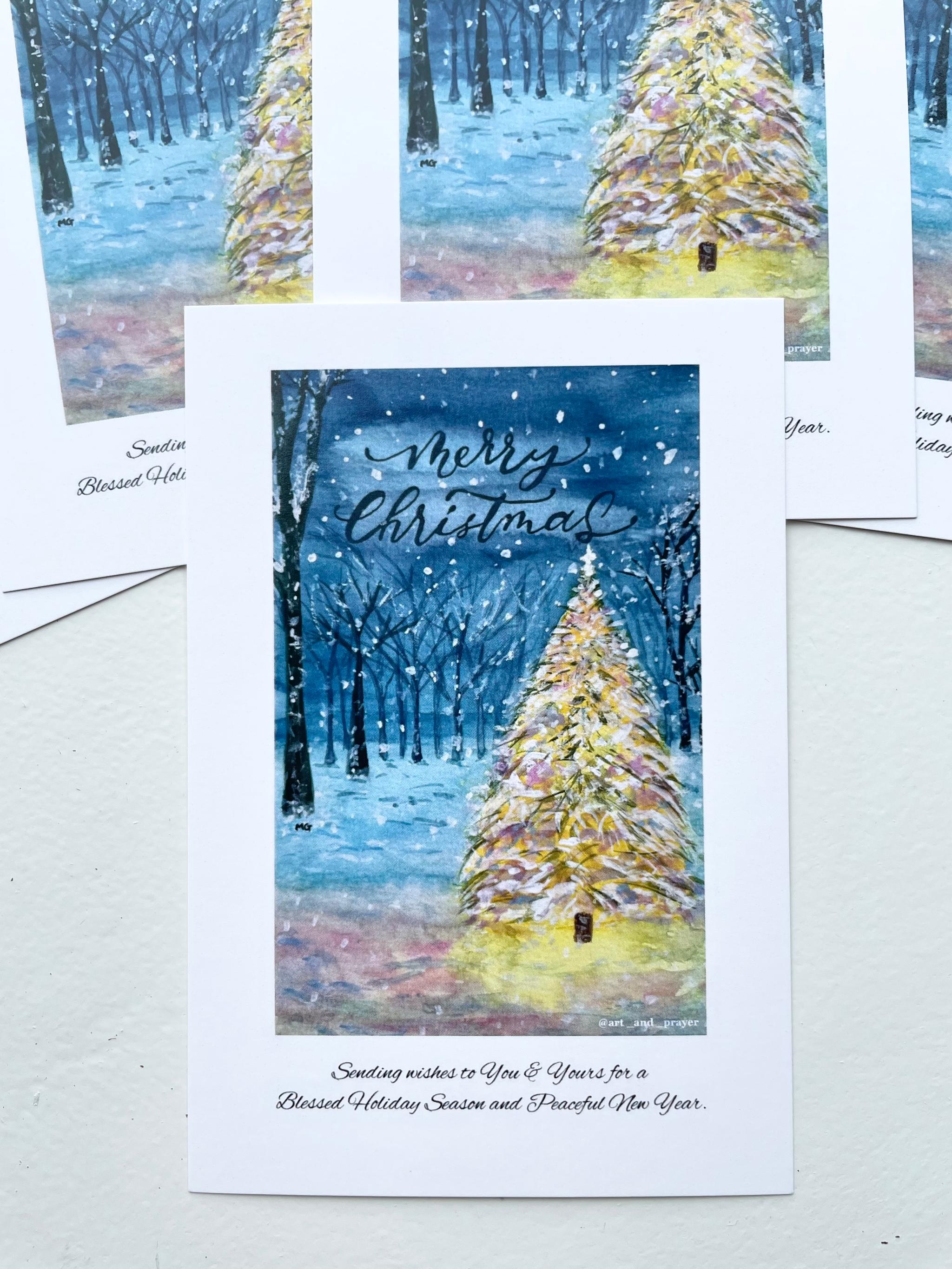 クリスマスポストカード, クリスマスツリーポストカード, クリスマスツリーアート, クリスマスカード1枚目の画像