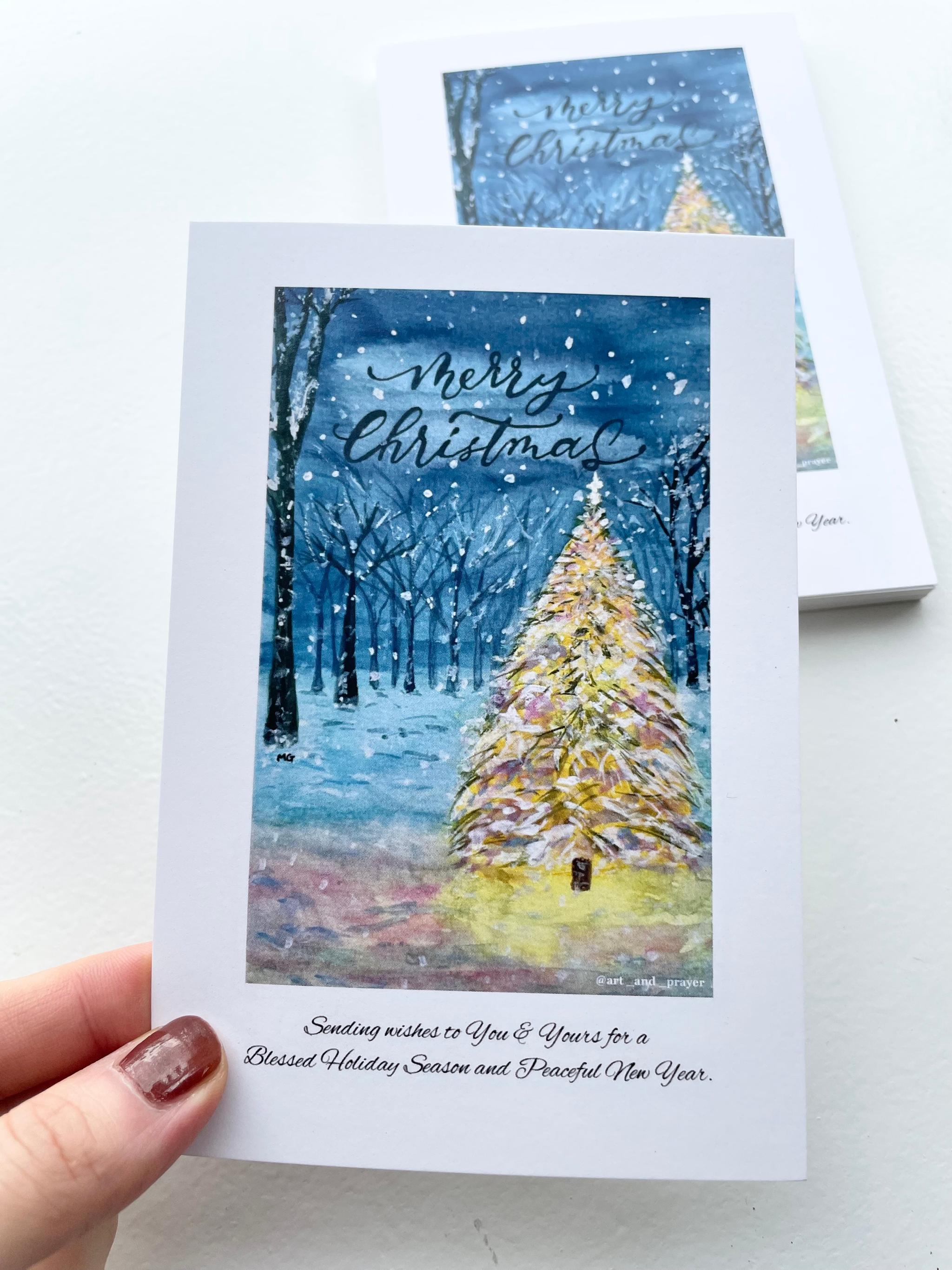 クリスマスポストカード, クリスマスツリーポストカード, クリスマスツリーアート, クリスマスカード | 2枚目