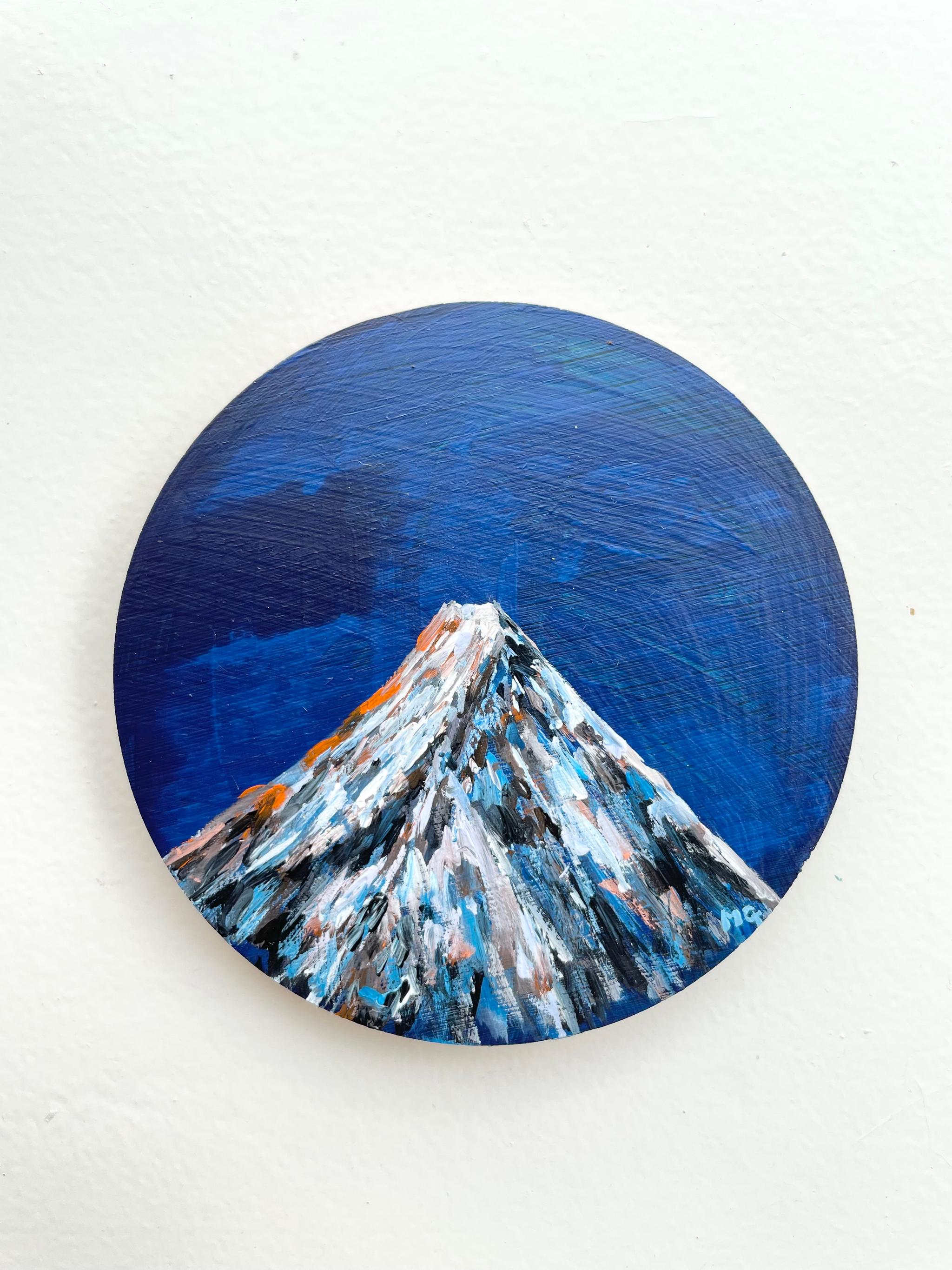 手描きの木製コースター、ウッドコースター、山の絵、Mountain scenery | 7枚目