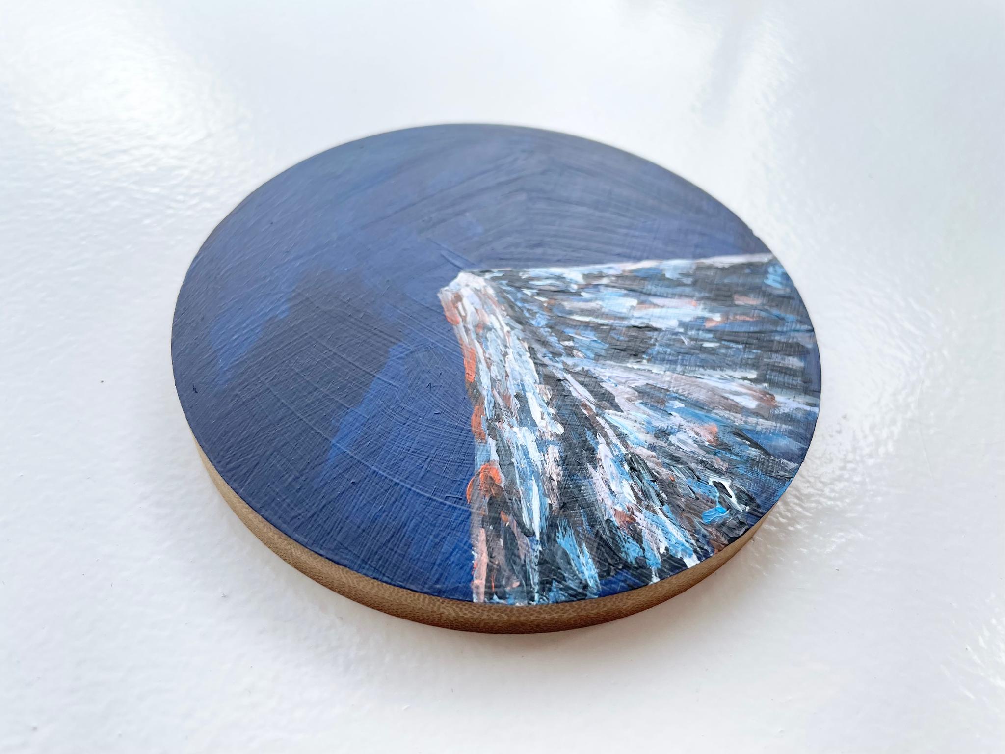 手描きの木製コースター、ウッドコースター、山の絵、Mountain scenery | 6枚目