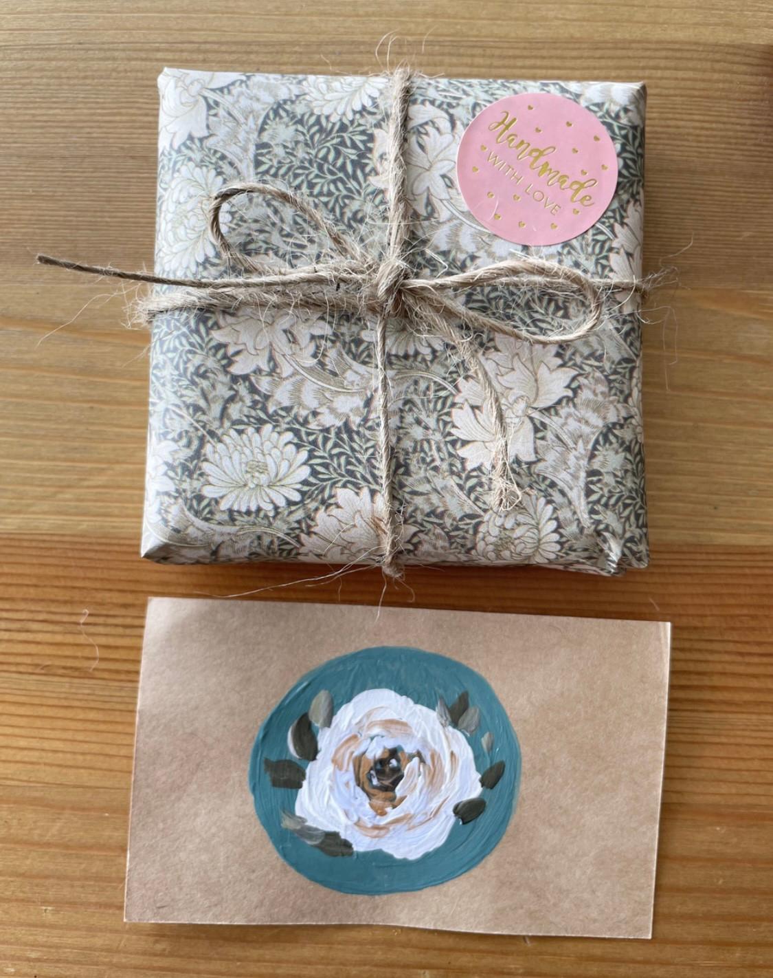 木製ハンドペイントのフレーム、手描きのフレーム、お花のフレーム、Especially for you | 8枚目