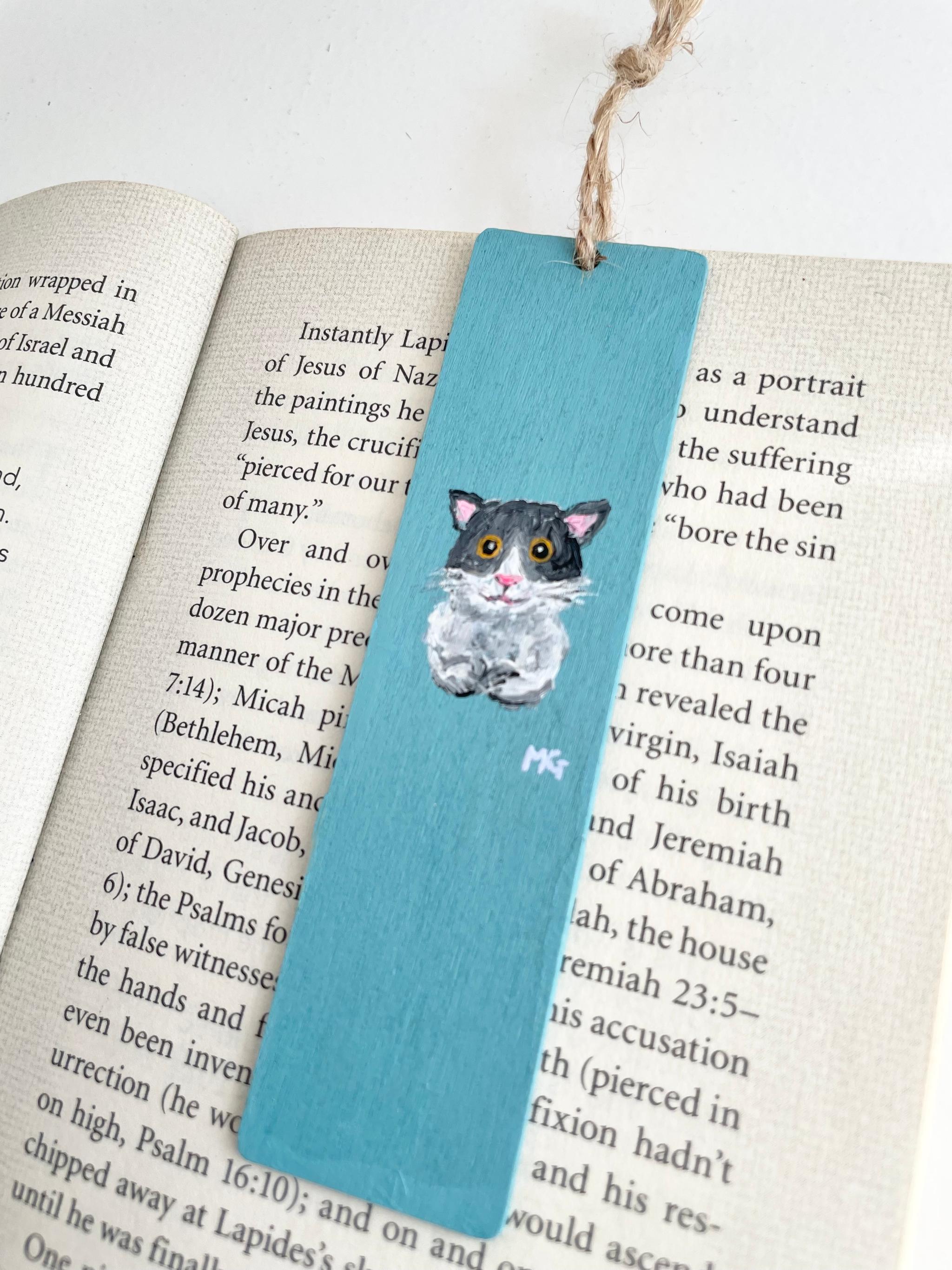 猫のブックマーク，ハンドペイントのブックマーク，アニマルブックマーク、ネコの絵、ネコ、猫 | 2枚目