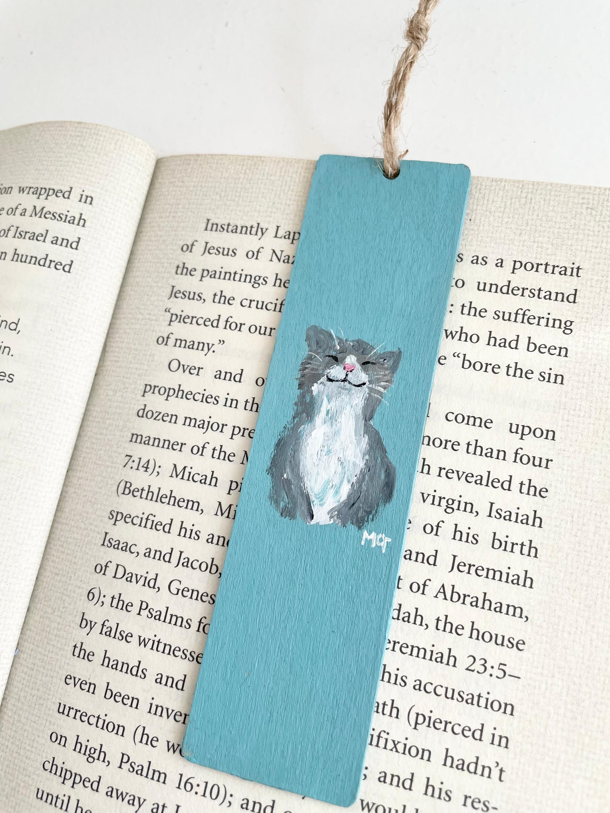 猫のブックマーク，ハンドペイントのブックマーク，アニマルブックマーク、ネコの絵、猫、ネコ | 2枚目