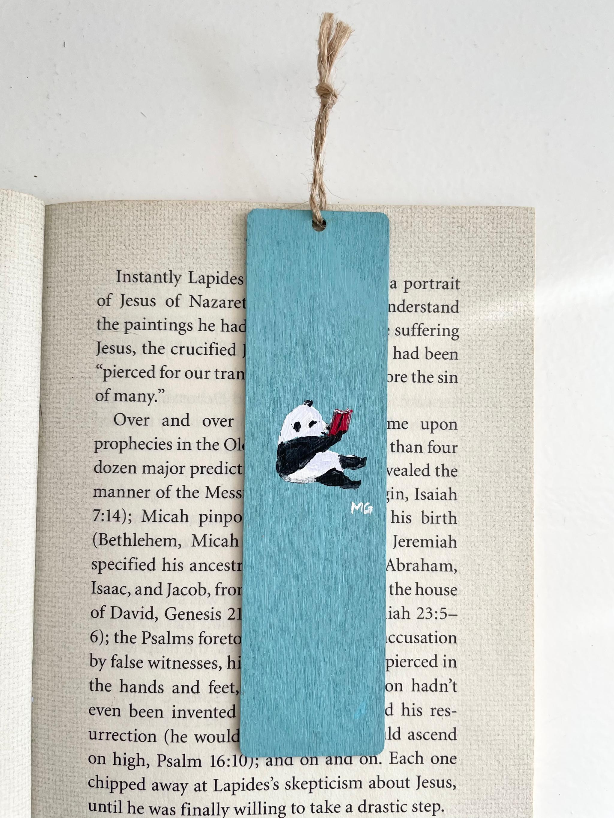 パンダのブックマーク，ハンドペイントのブックマーク，アニマルブックマーク、パンダの絵、パンダ、ぱんだ1枚目の画像