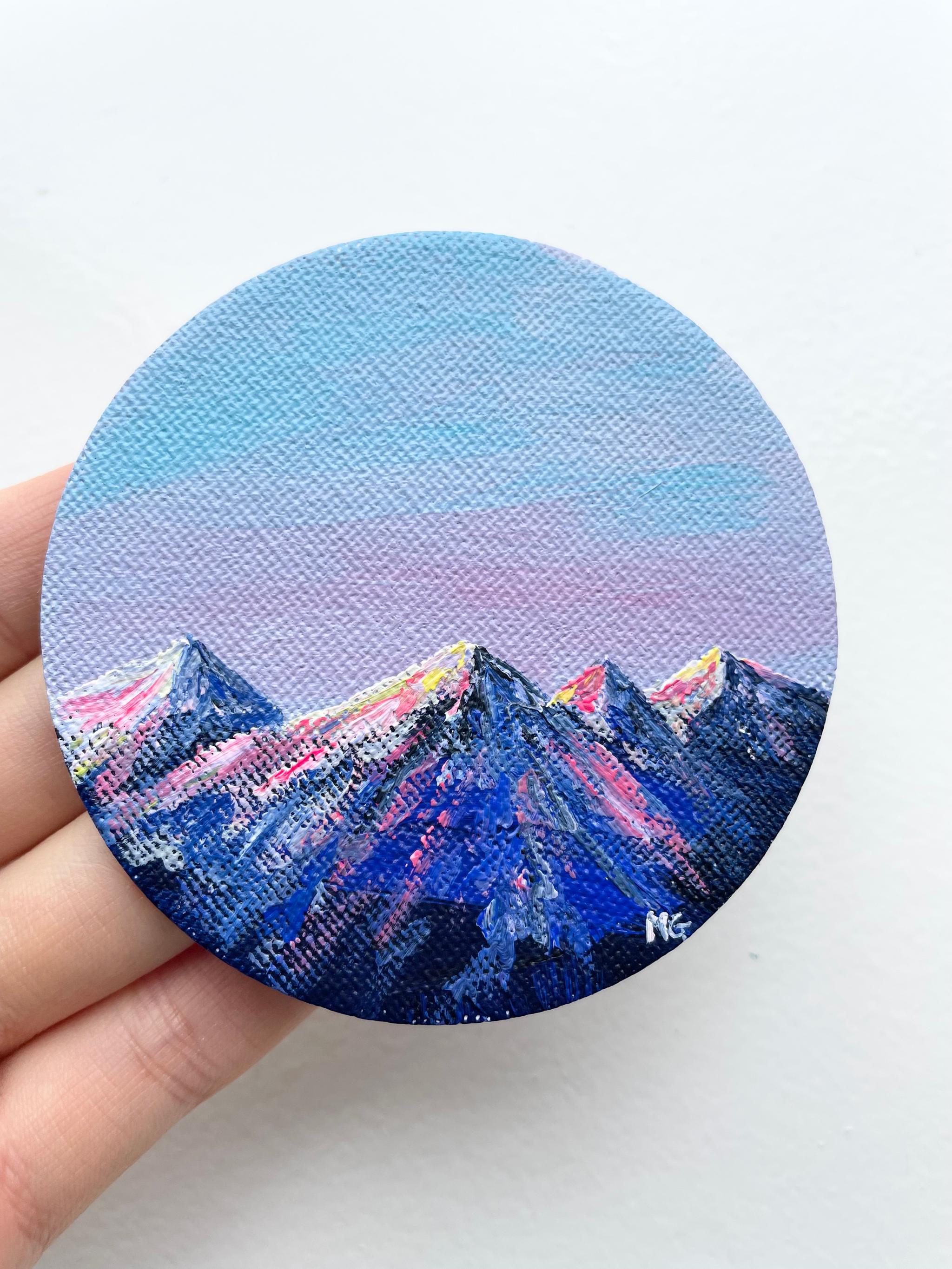 マグネット付きキャンバス、山の絵、山のアート、山の絵画、Mountain scenary | 2枚目