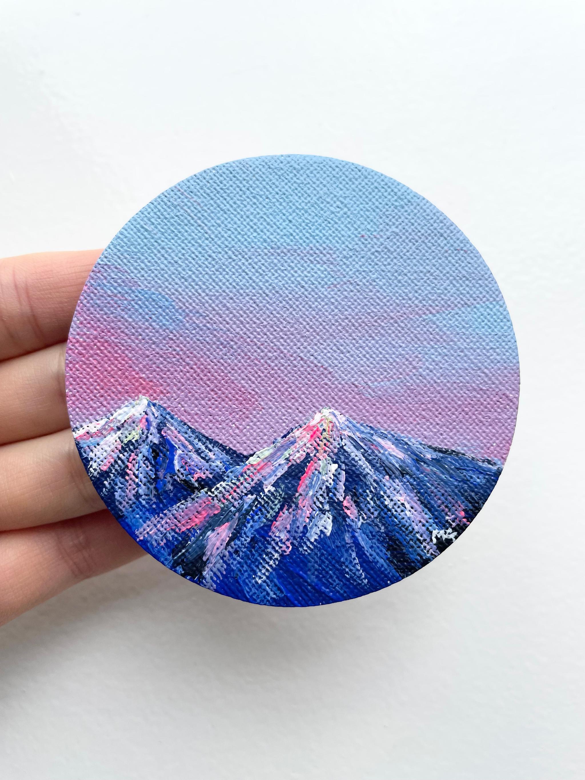 マグネット付きキャンバス、山の絵、山のアート、山の絵画、Mountain scenary | 2枚目