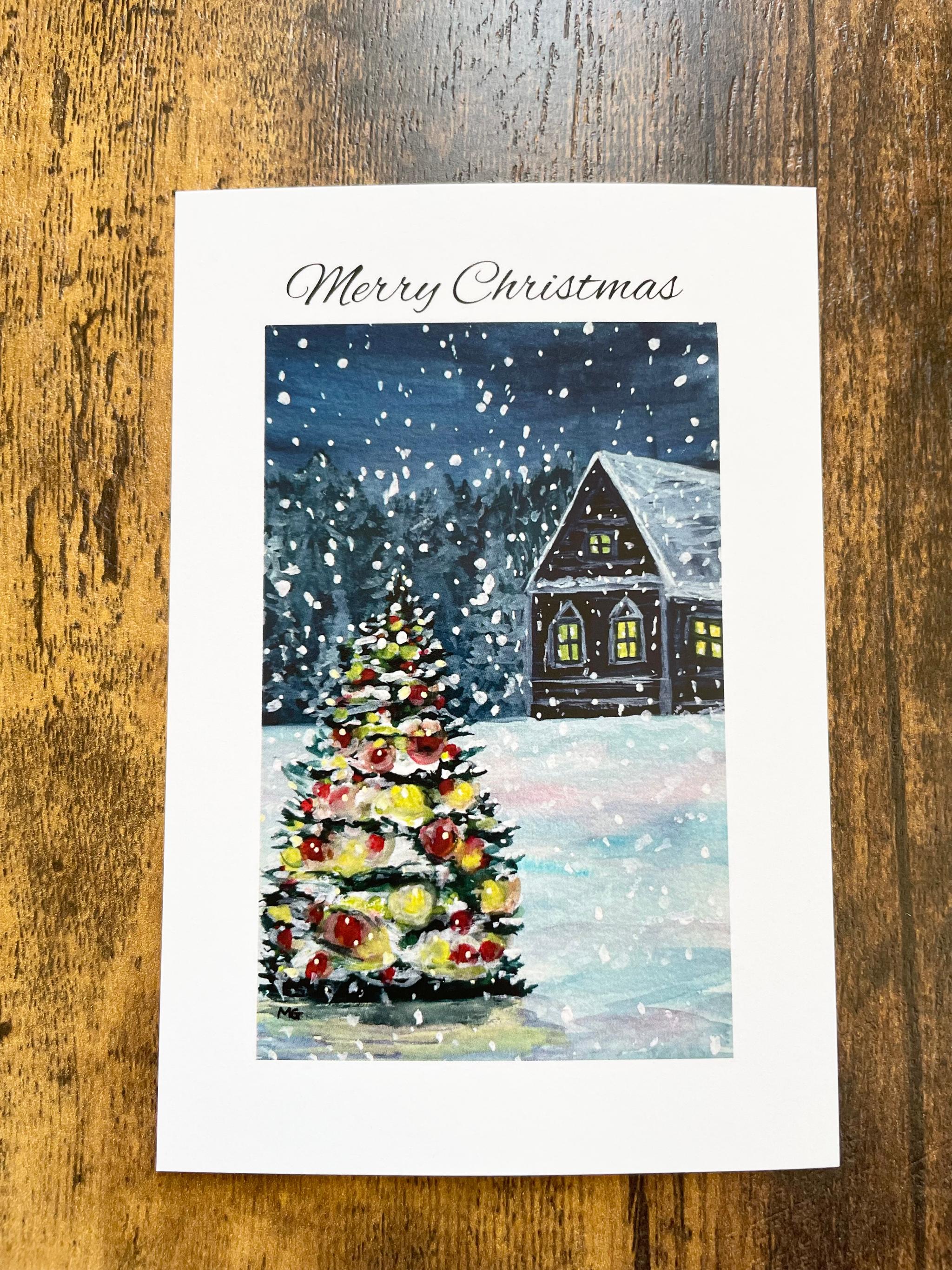 クリスマスポストカード, クリスマスツリーポストカード, クリスマスツリーアート, クリスマスカード1枚目の画像